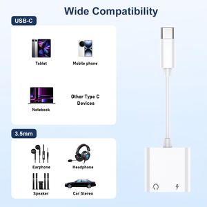 Adaptateur Chargeur Casque USB-C vers <span class=keywords><strong>Jack</strong></span> 3,5 mm, Câble Dongle Type-C vers Aux, Charge Rapide PD pour iPhone 15/16/17 Pro et Ordinateur Portable - Product Image 3