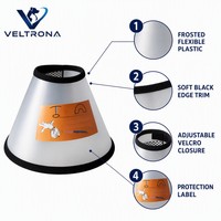 Collier de récupération pour animaux de compagnie, collier éлизаветинский en plastique givré, réglable avec velcro, pour chien et chat, protection post-opératoire des plaies