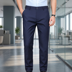 Pantalones de Vestir y Deporte para Hombre, Estilo Casual Elegante, de Secado Rápido y Elásticos, en Negro/Azul Marino, para Primavera/Otoño - Product Image 3