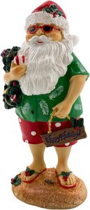 Needzo Santa by the Sea Christmas StatueTropical Beach Themed Tabletop Decoration - Product Image 5