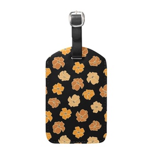 ป้ายชื่อฮาวายลายดอกปูอเกนิเคนี ทำจากหนัง PU ป้ายห้อยแบบกำหนดเอง พิมพ์บัตรประจำตัว ป้ายติดกระเป๋าเดินทางสำหรับกระเป๋าเดินทาง - Product Image 1