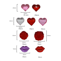 Hongzhi Bulk Acryl Valentine Geschenk Vase Füller Herz Perlen Rose Lippen Kunststoff Edelsteine für Valentinstag Geschenk Hochzeit Tisch dekoration