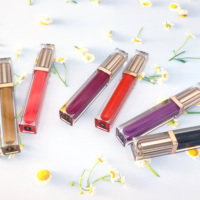 Tabung Vegan mawar kemasan kustom lipstik cair berkilau Mineral Matte lipstik Velvet perlengkapan rias kecantikan ODM