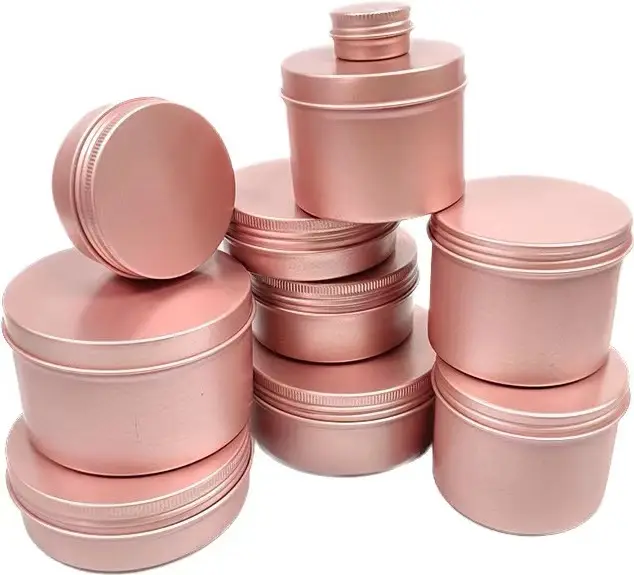 5-250 ml Metall-Zinndose Behälter Hersteller runde Aluminium-Rose-Golddose gelagert Kosmetik Aluminium 5 ml 10 ml 20 ml 30 ml