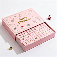 Calendrier de l'Avent Luxe Rose 24 Jours Boîte Cadeau Magnétique Compte à Rebours Calendrier de l'Avent Boîte Aveugle Emballage Jouet Dessert Cosmétique