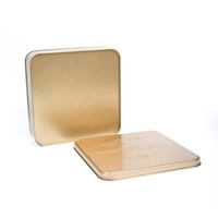 Boîtes de rangement pour gâteaux, biscuits et bonbons en étain de luxe, personnalisées, de haute qualité, dorées et argentées, carrées, avec motif en relief