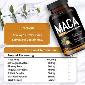 Multivitamine Kruidensupplementen Maca Wortel Capsules voor Volwassen Mannen - Energie, Stemmings- & Immuniteit Ondersteuning, Mannelijke Verbetering - Product Image 6