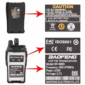 Radio Bidireccional <span class=keywords><strong>BAOFENG</strong></span> BF-<span class=keywords><strong>888S</strong></span> 400-470Mhz al por Mayor, Walkie-Talkie de Largo Alcance con 16 Canales - Product Image 4