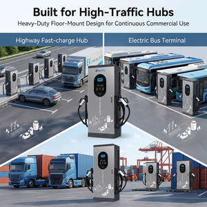 Station de recharge pour véhicules électriques 180 kW avec commande Wi-Fi 4G via application, support au sol, double connecteurs CCS GBT, recharge rapide avec Bluetooth - Product Image 1