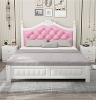 Nouveau design d'ensemble de meubles de chambre à coucher modernes style coréen lit blanc pastoral en bois massif antique
