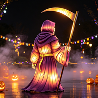Lanternes d'Halloween personnalisées Grim Reaper – Décoration écologique pour une ambiance effrayante dans les maisons hantées, parcs d'attractions et rues de bars