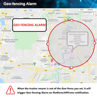Gelang kaki pelacak GPS 4G pengisian daya portabel Bank daya pagar GEO