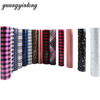 Rouleau de vinyle thermocollant Guangyintong HTV de haute qualité, couleurs assorties, motif à carreaux extensible, vinyle thermocollant pour vêtements