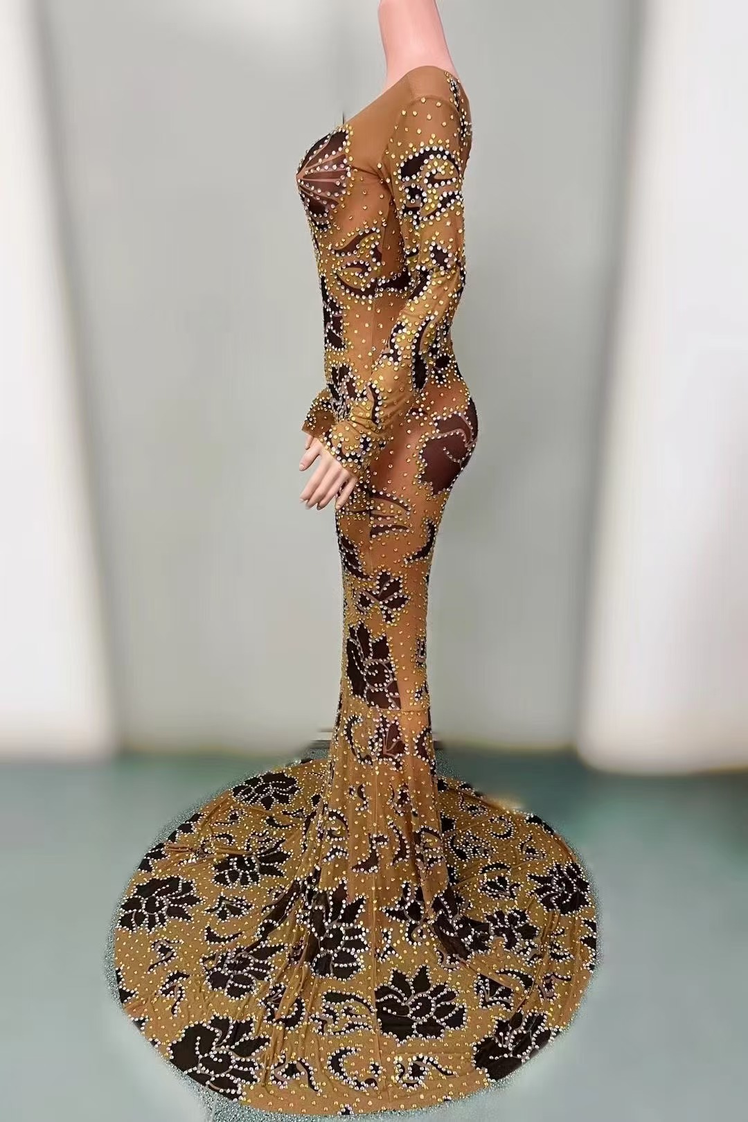 rhinestone pageant gown women