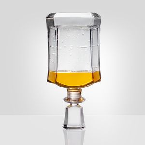 Decantador de Whisky Capitol en Oferta, Botella de Vidrio con Tapón Geométrico Hermético para Vino, Bourbon, Brandy, Licor, Jugo, Agua - Product Image 4