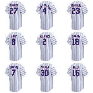 Maglia da <span class=keywords><strong>Baseball</strong></span> dei Chicago Cubs all'Ingrosso con Ricamo # 4 Crow-Armstrong # 8 Ian Happ # Abbigliamento da <span class=keywords><strong>softball</strong></span> 23 Ryne Sandberg - Product Image 1