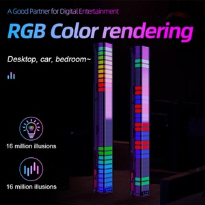 Luz LED RGB para Coche con Sensor de Sonido y Ritmo, Pantalla 3D, Barra de Luz Ambiental, Material ABS, DC 5V, Manual - Product Image 3