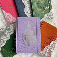 Carnets A5 en cuir PU à couverture rigide, avec reliure cousue, design gaufré et dorure à chaud