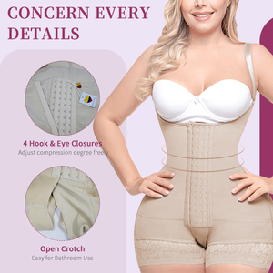 Faha pour femmes colombien Para Mujer BBL post-chirurgie vêtement post-partum ceinture 4 crochet ventre contrôle corps Shaper avec entrejambe ouvert - Product Image 2