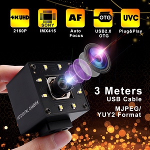 ELP Trình Điều Khiển Miễn Phí Mini Sony IMX415 30fps Tự Động Lấy Nét 4K USB Camera Night Vision Webcam Webcam Với Đèn Led Trắng Để Nhận Diện Khuôn Mặt - Product Image 2