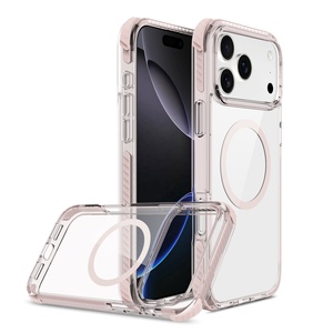 2025 thiết kế mới điện thoại di động Trường hợp TPE bumper chống sốc Bìa rõ ràng PC với từ anti-vàng cho Iphone 17 Pro Max trường hợp - Product Image 4