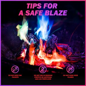 Tiệc cắm trại, lửa màu kỳ diệu, ảo thuật, ngọn lửa nhiều màu, lửa trại, pháo hoa Giáng sinh, lò sưởi, bột lửa phép thuật - Product Image 4