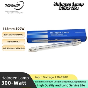 Lampe <span class=keywords><strong>halogène</strong></span> R7S à haute luminosité, blanc froid, <span class=keywords><strong>300W</strong></span>, 118mm, <span class=keywords><strong>tube</strong></span> en quartz 220-240V pour éclairage de studio et de construction, OEM - Product Image 5