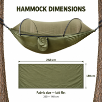 Hamac de camping avec moustiquaire, portable, pour 1-2 personnes, idéal pour la randonnée, le camping, le jardin, la plage et les pique-niques