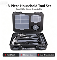 Kit d'outils manuels multi-pièces pratique pour la maison, boîte à outils robuste pour les réparations domestiques et les travaux manuels généraux