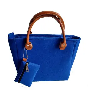Logo su ordinazione promozionale della borsa del tessuto del feltro di svago della borsa della spesa delle donne del sacchetto della spesa del feltro delle signore ecologiche 2022