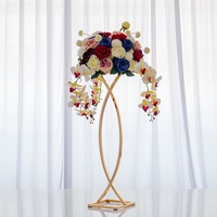 LEXI L-T180 Centre de table moderne en métal doré 80CM, décoration de mariage de haute qualité, support à fleurs géométrique, service OEM disponible