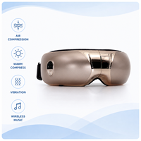 Masseur oculaire intelligent avec chaleur, compression d'air et vibration, masque de soin des yeux portable doré pour les voyages