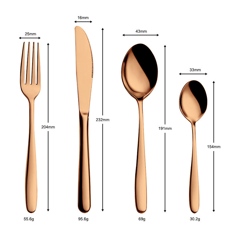 ชุด4ชิ้นสีโรสโกลด์