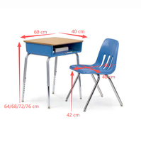 Bureau d'étudiant moderne à hauteur réglable avec boîte à livres en métal à façade ouverte