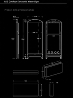 FutureX - Letrero Digital LED para Exteriores, Resistente al Agua, para Menús de Restaurantes, Cafés y Bares, Plegable, Portátil, con Pantalla Publicitaria