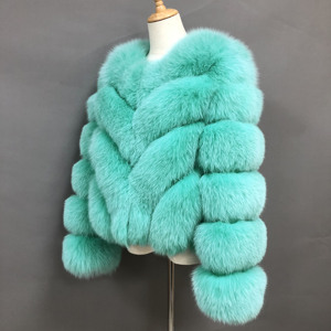 Manteau d'hiver en fourrure naturelle pour femmes, veste de luxe de grande taille, manches longues colorées, manteau en vraie fourrure de renard pour femmes - Product Image 3