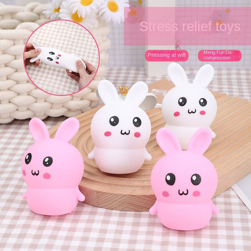 Cartoon Animal Silicone Decompression Squishy Exclusive TRP Creative Music Flour Rabbit Toy Novelty PU Cross-Border for Boys