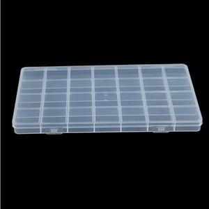 Caja de almacenamiento de plástico transparente, 22,5x13,2x1,5 cm, 28 compartimentos para cuentas, joyería, organización de equipo de pesca, estuche Rectangular - Product Image 1