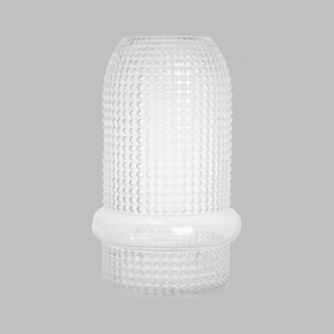 Hand Blown Clear Hobnail Glass <b>Vase</b> <b>Unique</b> Banded Design <b>Vase</b> for Home Office Flower Arrangement Modern Decor Accent - Product Image 4