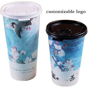 Disposable single-layer paper cups can be customized with logo thickened wholesale milk tea cups cola coffee paper cups