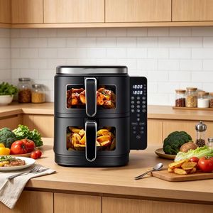 <span class=keywords><strong>Friggitrice</strong></span> <span class=keywords><strong>ad</strong></span> <span class=keywords><strong>Aria</strong></span> in Vetro Resistente alle Alte Temperature, Non Tossica, Nuova con Cavità Visibile Trasparente, Fornello Senza Olio per Cucinare - Product Image 2