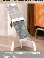 Tête de rechange pour balai plat réutilisable Realida, en microfibre, pour nettoyage mains libres