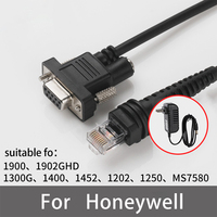 Cable de Escáner de Código de Barras RS232 Db9 Hembra de Alto Rendimiento, Cable Lector de Códigos QR RS232 a RJ45 RJ50 para Honeywell 1900 1200G 1300G