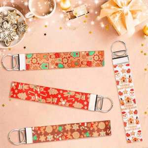 Custom Christmas Gingerbread Keychain Lanyards Festive <b>Wristlet</b> Straps for Keys Party Favors and Holiday Gifts - Product Image 2