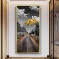 Keanggunan Modern: Dekorasi Dinding Porselen Kristal Modern, Lukisan Gantung Singa dengan Lampu LED