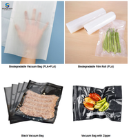 Sacs d'emballage personnalisés biodégradables à découpe facile, gaufrés, pour la conservation de viande, fruits, noix, scellés à chaud, sous vide