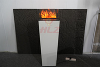 Cheminée électrique verticale autoportante personnalisable en métal de haute qualité de 37 cm avec brume chauffante, flammes LED 3D et eau intégrée (version anglaise)