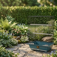 Nichoir carré pour oiseaux d'intérieur, avec plateau coulissant facile pour un nettoyage simplifié, adapté aux perruches, aux pinsons et aux pinsons de compagnie