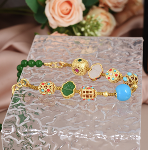 Women's Accessories Ancient Long Style Retro Grandmother Green National <strong>Jade</strong> Marrow Beads <strong>Necklace</strong> - Product Image 5