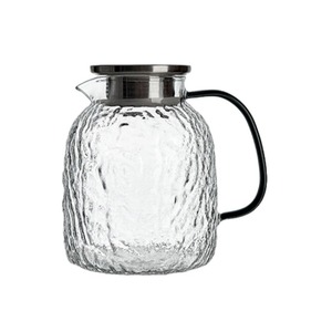 <b>Cold</b> Water Pitcher Large Capacity Glacier Pattern Thickened Glass Belly <b>Cup</b> With Lid Party Use - Product Image 5
